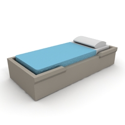 institutional bed 3D Model Preview #c0a8c9b0