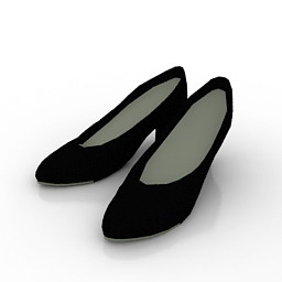 Black shoes N060707 - 3D model for interior 3d visualization. | Clothes