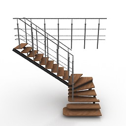 Stairs N050308 3d Model Gsm 3ds For Interior 3d
