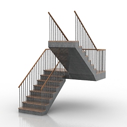Stair N020909 3d Model Gsm 3ds For Interior 3d
