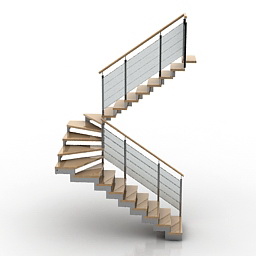 Stair N051110 3d Model Gsm 3ds For Interior 3d
