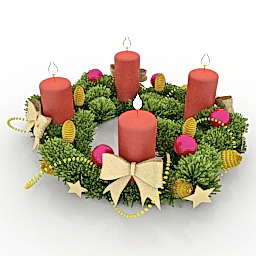 candles christmas 3D Model Preview #743a00b0