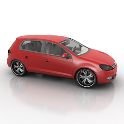 car volkswagen golf 2009 3D Model Preview #947a210a