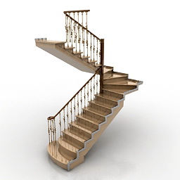 Stairs N040111 3d Model 3ds For Interior 3d Visualization