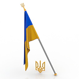 flag coat ukrain 3D Model Preview #7143e27f