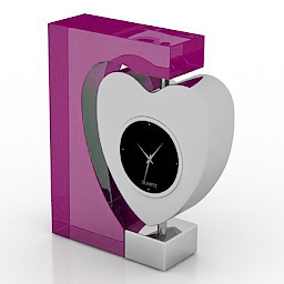 clock heart 3D Model Preview #e36bf8cc