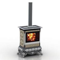 gas fireplace 3d model