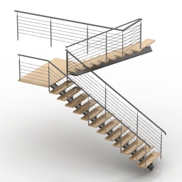 Stair N090713 3d Model Gsm 3ds For Interior 3d