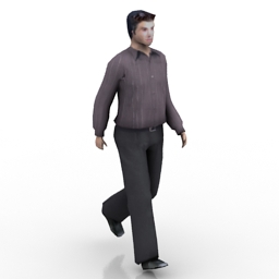 Man Walking N291113 3d Model Gsm 3ds For 3d Visualization