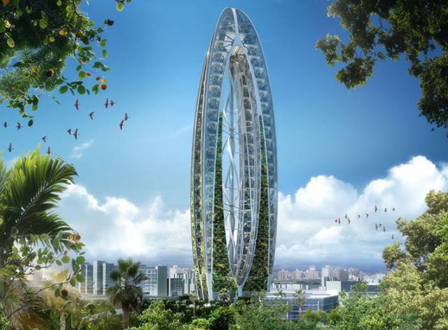 Bionic Arch sustainable tower, Taichung, Taiwan