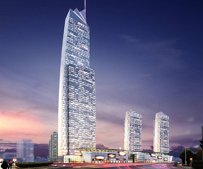 Riverview Plaza by Pelli Clarke Pelli Architects, Wuhan, China