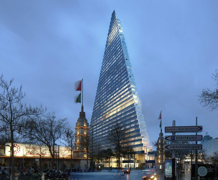 Triangle skyscraper by Herzog & de Meuron, Paris, France
