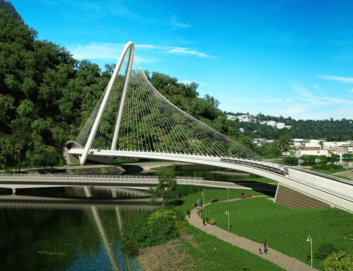 Barra da Tijuca metro-bridge, Rio de Janeiro, Brazil