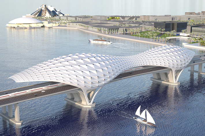 Sheikh Khalifa Bridge by Asymptote, Saadiyat Island, UAE