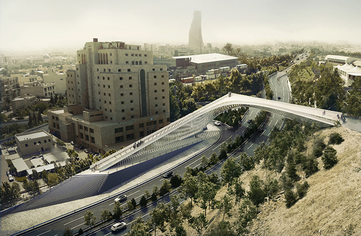 Haghani Pedestrian Bridge by 3rd Skin Architects, Tehran, Iran