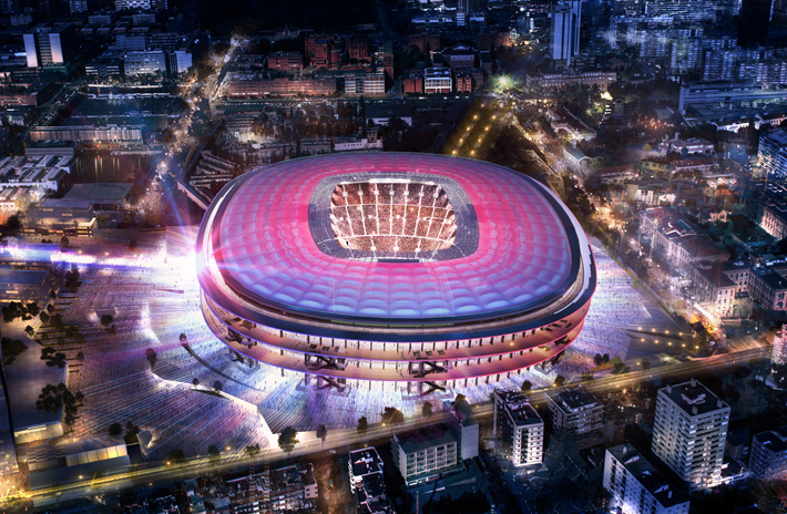 Camp Nou stadium for FC Barcelona, Barcelona, Spain