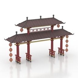 gate chinese 3D Model Preview #7e0afdf8