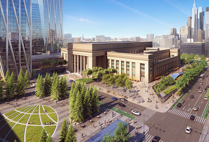 Mixed-use urban district by SOM, Philadelphia, USA