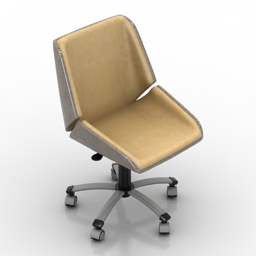 armchair office amarela 3D Model Preview #65b3532b