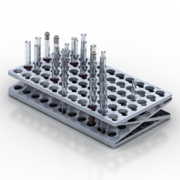 rack medical test tubes 3D Model Preview #be5e9571