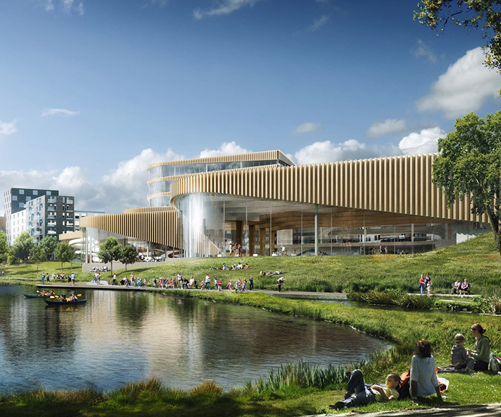 New Aquatic Center by 3XN Architects, Linkoping, Sweden