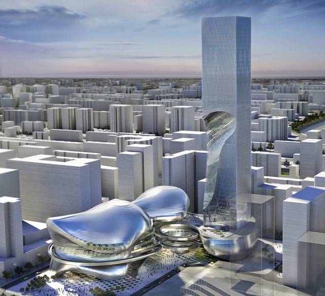 The three Pearls Scitech Plaza by Coop Himmelb(l)au, Beijing, China