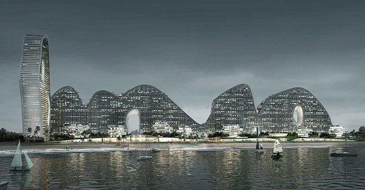Fake Hills apartment complex by MAD Architects, Beihai, China