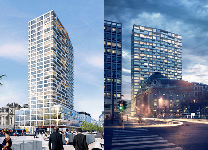 Antwerp Tower by Wiel Arets Architects, Antwerpen, Belgium