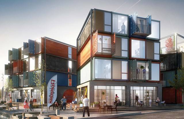 Beat Box container apartments by Arkitema Architects, Roskilde, Denmark