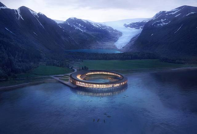 World's first energy positive hotel, Svartisen, Norway