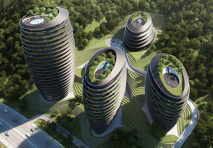Mixed-use complex by Peter Pichler Architecture, Taiping, China
