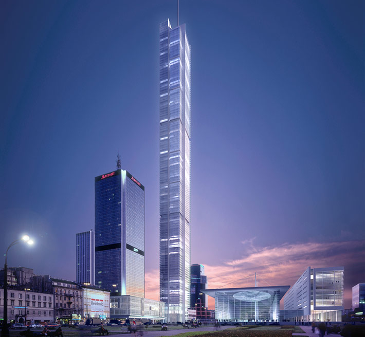 Lilium Tower by Richard Meier & Partners, Warsaw, Poland