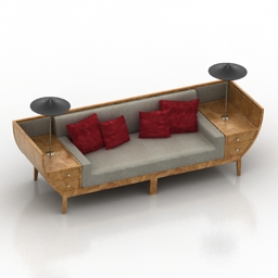 sofa chinese traditional boat 3D Model Preview #f2e25f92