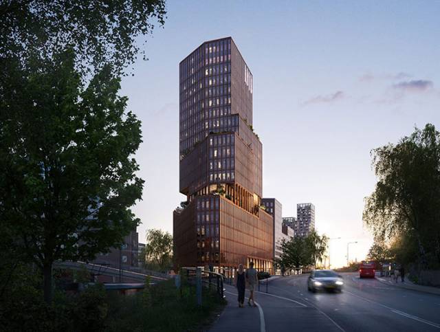 Sickla Tower by Kanozi Arkitekter, Stockholm, Sweden