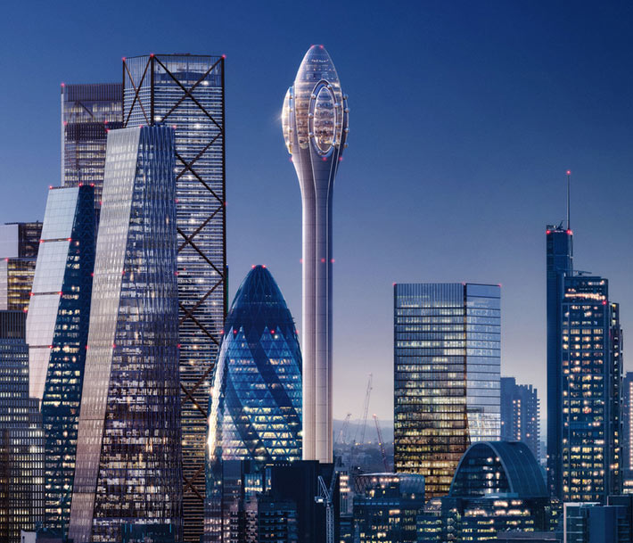 The Tulip tower by Foster + Partners, London, UK
