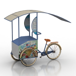 bicycle ice cream kiosk 3D Model Preview #47b54b3e