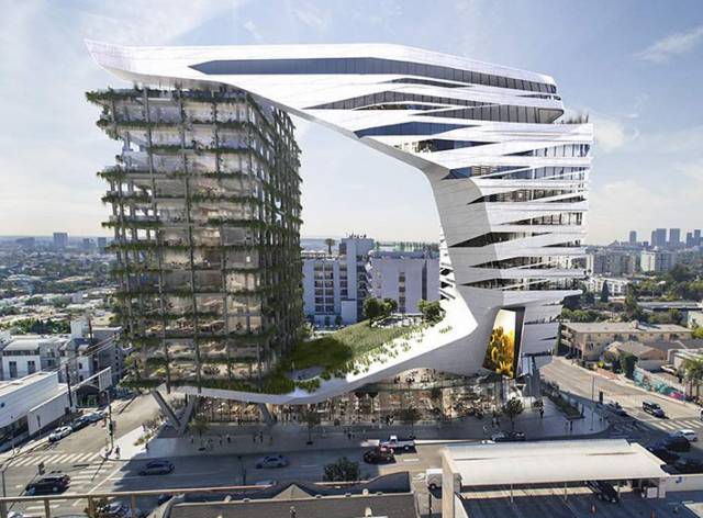 New 15-story hotel in Los Angeles by Morphosis