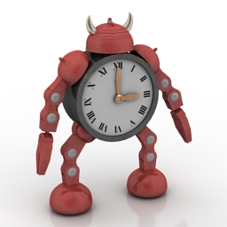 clock toy robot 3D Model Preview #6dfbda54