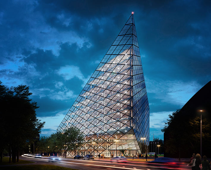 Mixed-use tower by AI Studio, Riga, Latvia