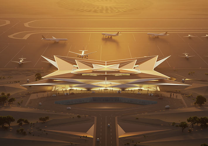 Amalaa Airport by Foster + Partners, Riyadh, Saudi Arabia