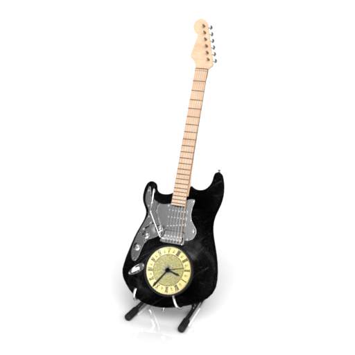 Guitar Clock Decor 3D Model Preview #3b79749d