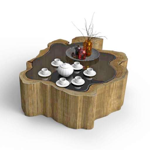 Outside wood Table 3D Model Preview #c1266217