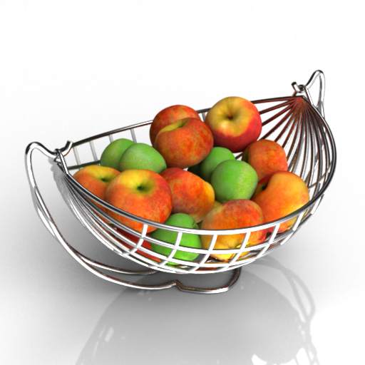 apples basket decor 3D Model Preview #f69f166e