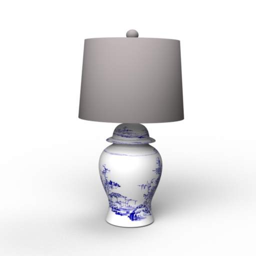 blue porcelain table lamp - 3D Model Preview #b6c7a2e1