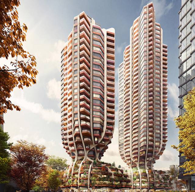 Residential towers by Heatherwick Studio, Vancouver, Canada