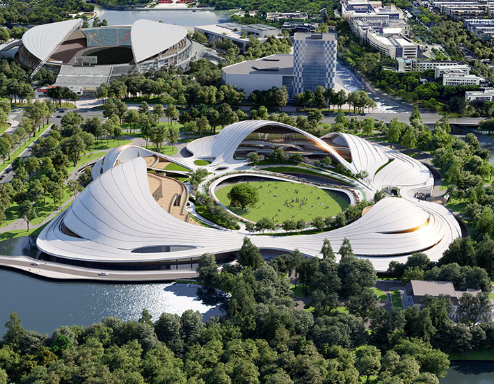 Jiaxing Civic Center by MAD Architects, Jiaxing, China