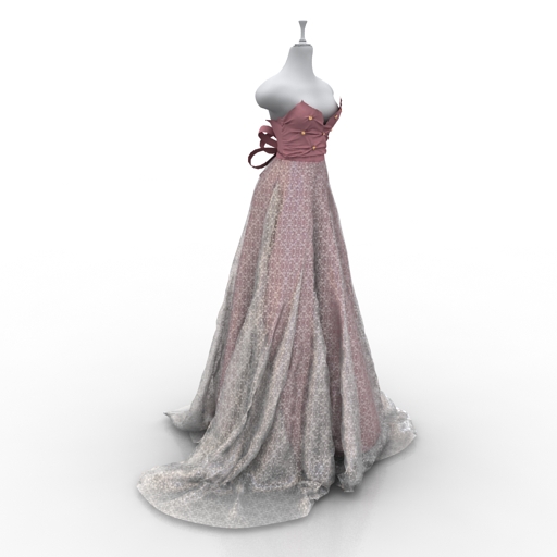 mannequin wedding dress 3D Model Preview #bd6eb181
