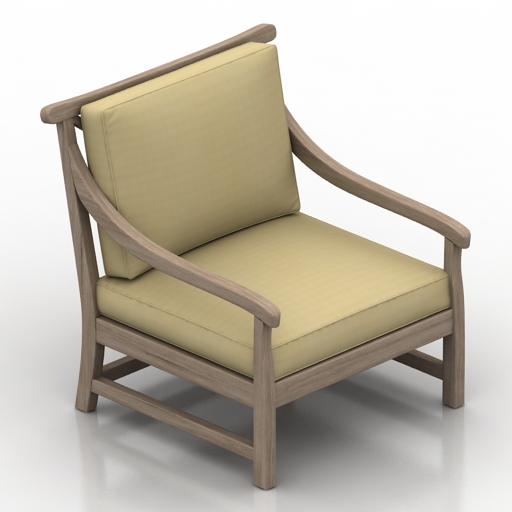 Armchair Restoration Hardware Saltram lounge chair 3D Model Preview #e61b396e