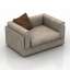 3D "NY LOFT Leather and beige fabric armchair" - Interior Collection