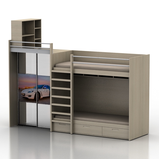 bed bunk 3D Model Preview #cbf39ebb